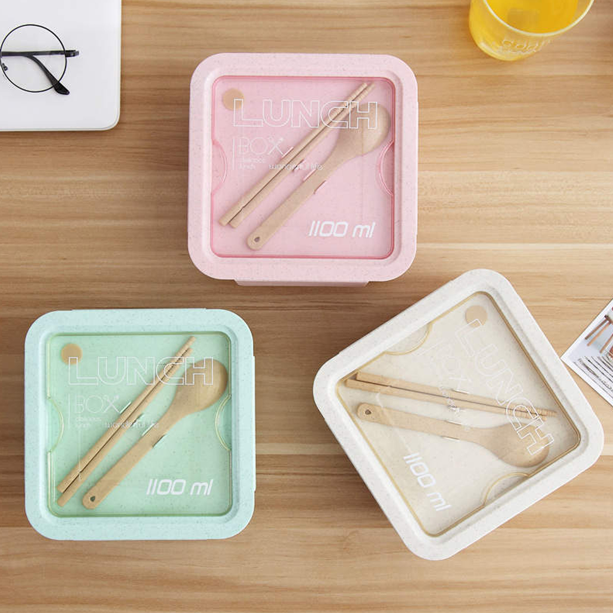 Brotdose Natürliche Holz Gesunde Doppelschicht Rechteck Lebensmittel Snacks Obstbehälter für Schulbüro Picknick Sushi Bento
