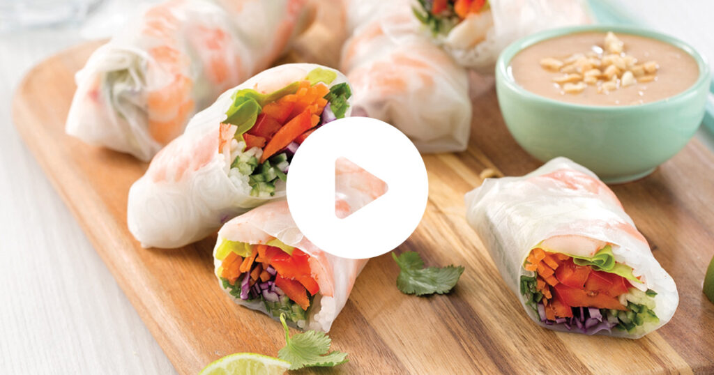 preparation of a spring roll on video