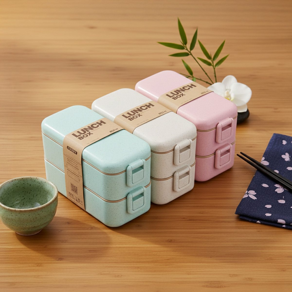 Bento-Lunchbox mit 2 Fächern