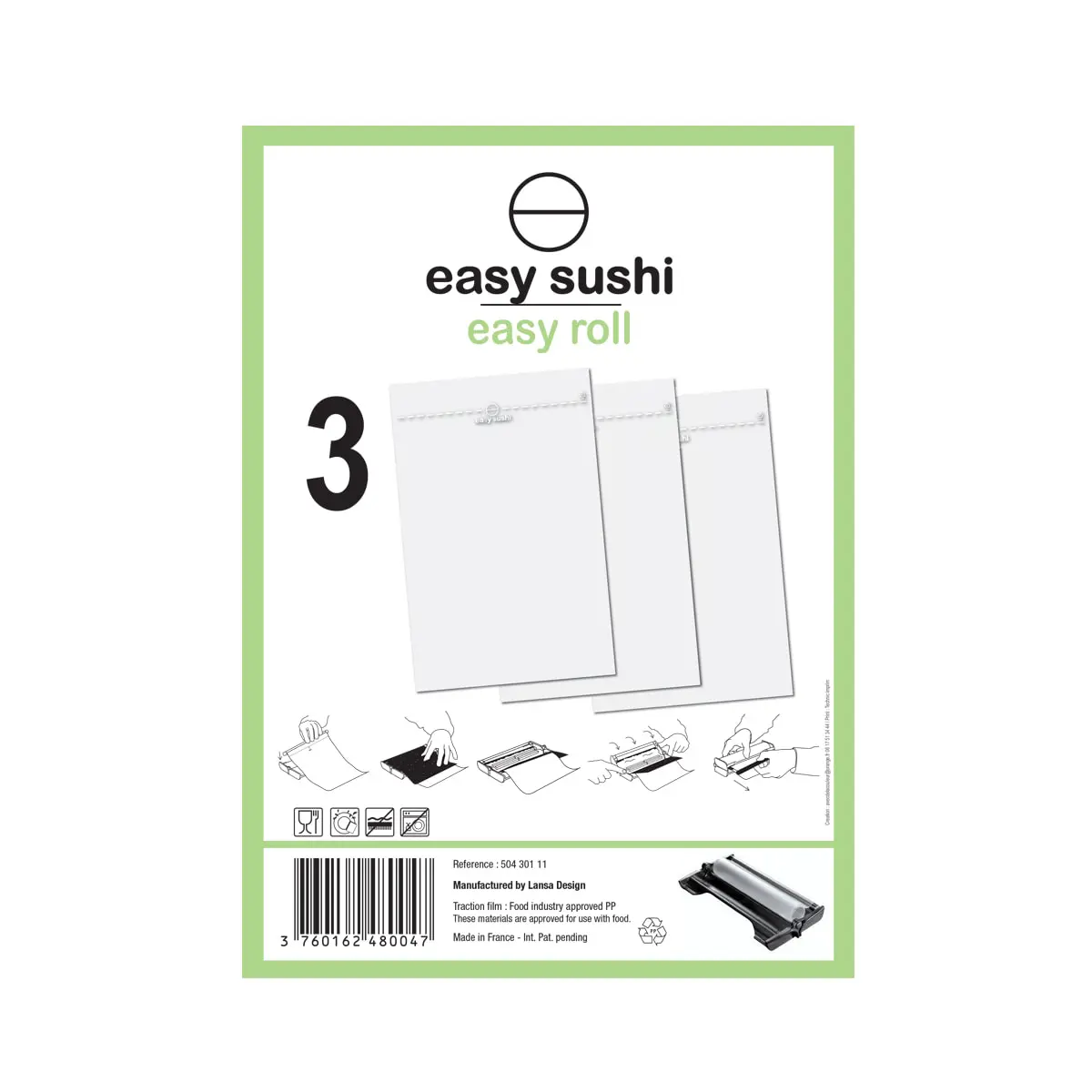 3er-Pack Ersatzfolien für Easy Sushi®